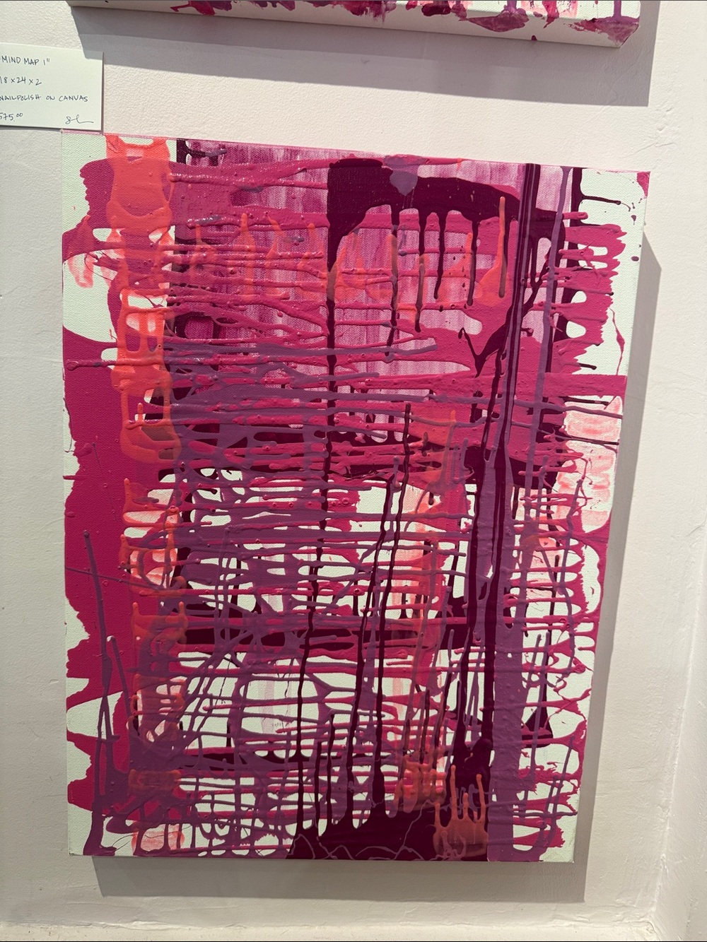 Sarah Shirley Original Painting “Mind Map 1”Abstract Drip Canvas Wall Art 18x24